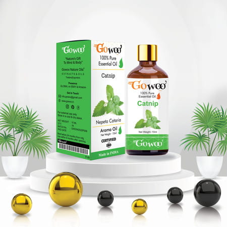 Pack Of 2 Catnip Essential Oil & Almond Carrier Oil - 100% Pure & Natural Oil For Hair | Face | Ski