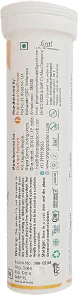 Orange Packets 10000 Mcg Natural Sesbania Biotin With Hair & Nail Vitamins -15 Effervescent Tablets