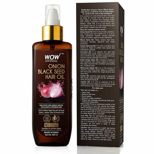 Wow Skin Science Onion Black Seed Hair Oil-200 Ml