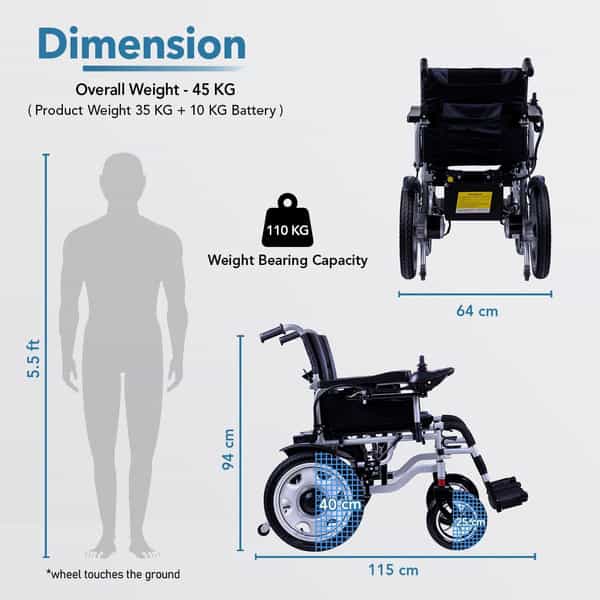 Everactiv Ecolite Electric Wheelchair (Grey & Black)
