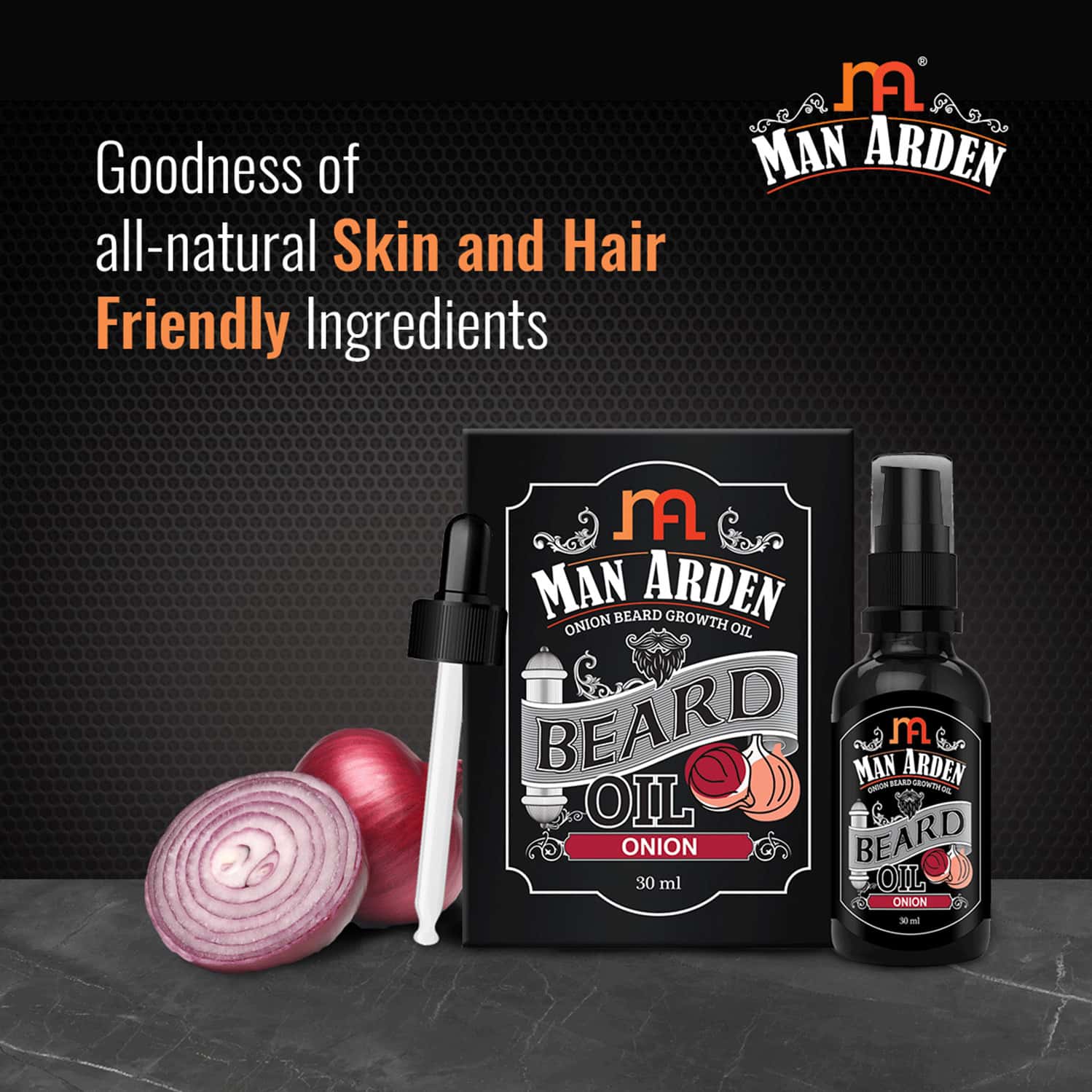 Buy MAN ARDEN ONION BEARD GROWTH OIL HEMP SEED OIL 15 ACTIVES FOR BEARD