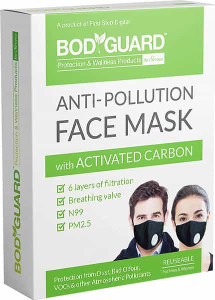 Bodyguard Reusable Anti Pollution N99 + Pm2.5 Face Mask With Activated Carbon Medium Unisex
