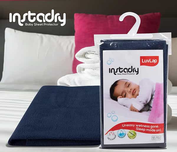Luvlap Instadry Extra Absorbent Dry Sheetbed Protector - Navy Blue0m Large 100X140cm