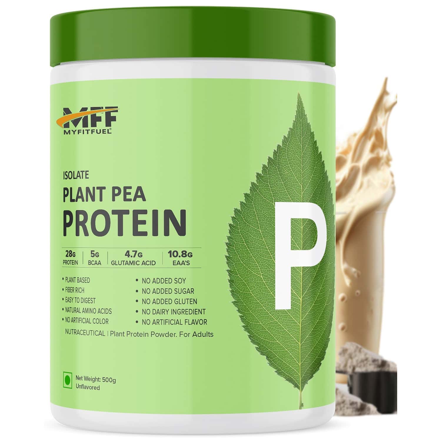 Myfitfuel Plant Pea Protein Isolate|500 Gm | 14 Servings (unflavoured)|easy To Digest Plant Protein