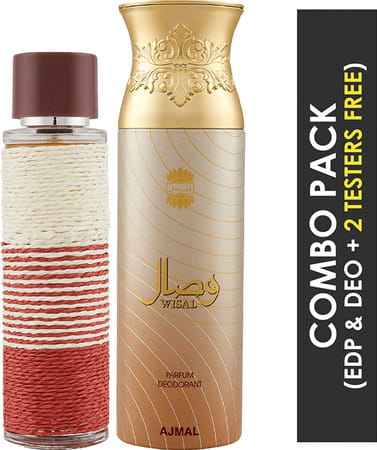 Maryaj Deuce Homme Edp Spicy 100ml For Men And Ajmal Wisal Deodorant Musky 200ml For Women