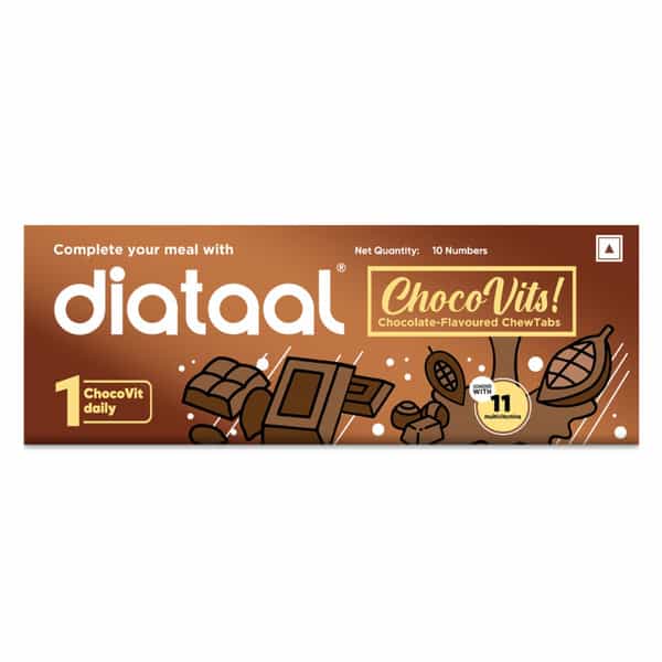 Diataal Chocovits Chocolate Multivitamins Tasty + Healthy Vitamins 10 Chewable Tablets