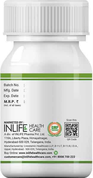 Inlife Tulsi (Tulasi) Natural Immunity Booster & Respiratory Wellness Adults 500Mg 60 Capsules