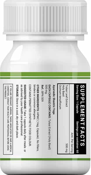 Inlife Tulsi (Tulasi) Natural Immunity Booster & Respiratory Wellness Adults 500Mg 60 Capsules