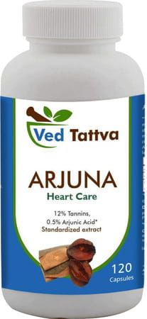 Ved Tattva Arjuna Capsules For Heart Care 500mg Arjuna Extract Arjuna Powder 120 Capsules