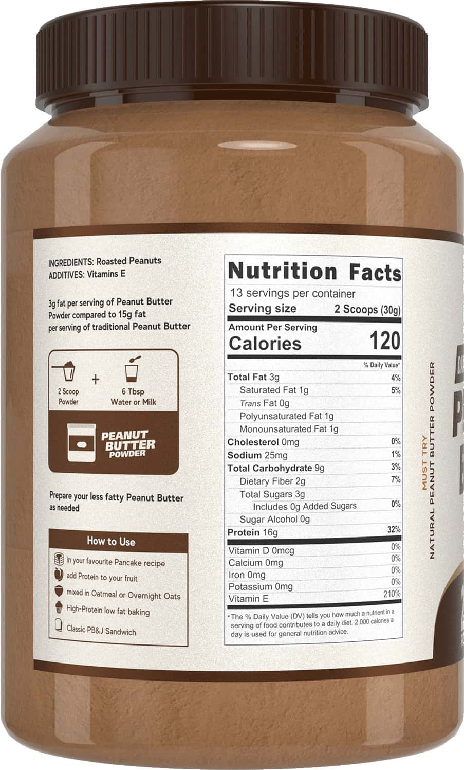 Buy ALPINO PEANUT BUTTER POWDER DARK CHOCOLATE 400 G MADE WITH