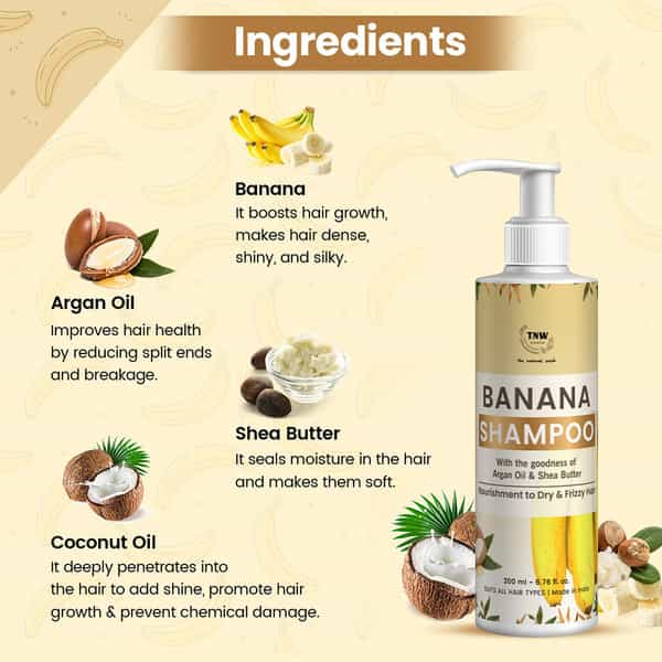 Tnw The Natural Wash Banana Shampoo For Frizz - 200 Ml