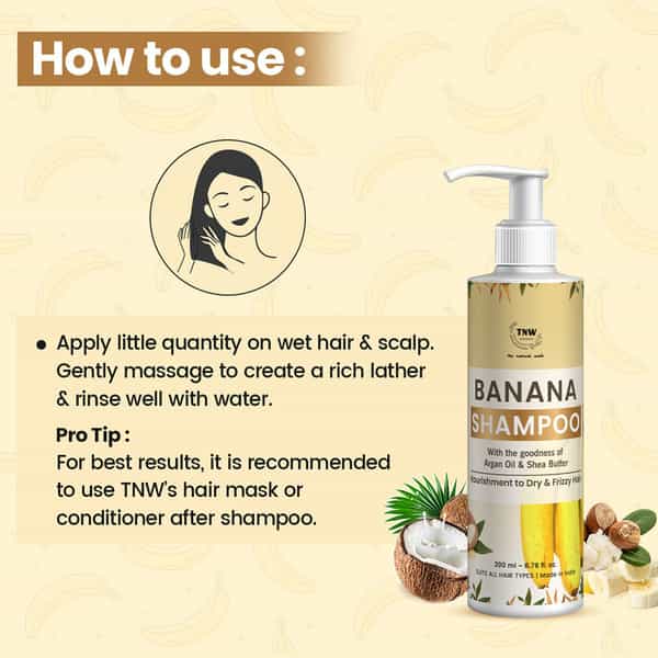 Tnw The Natural Wash Banana Shampoo For Frizz - 200 Ml