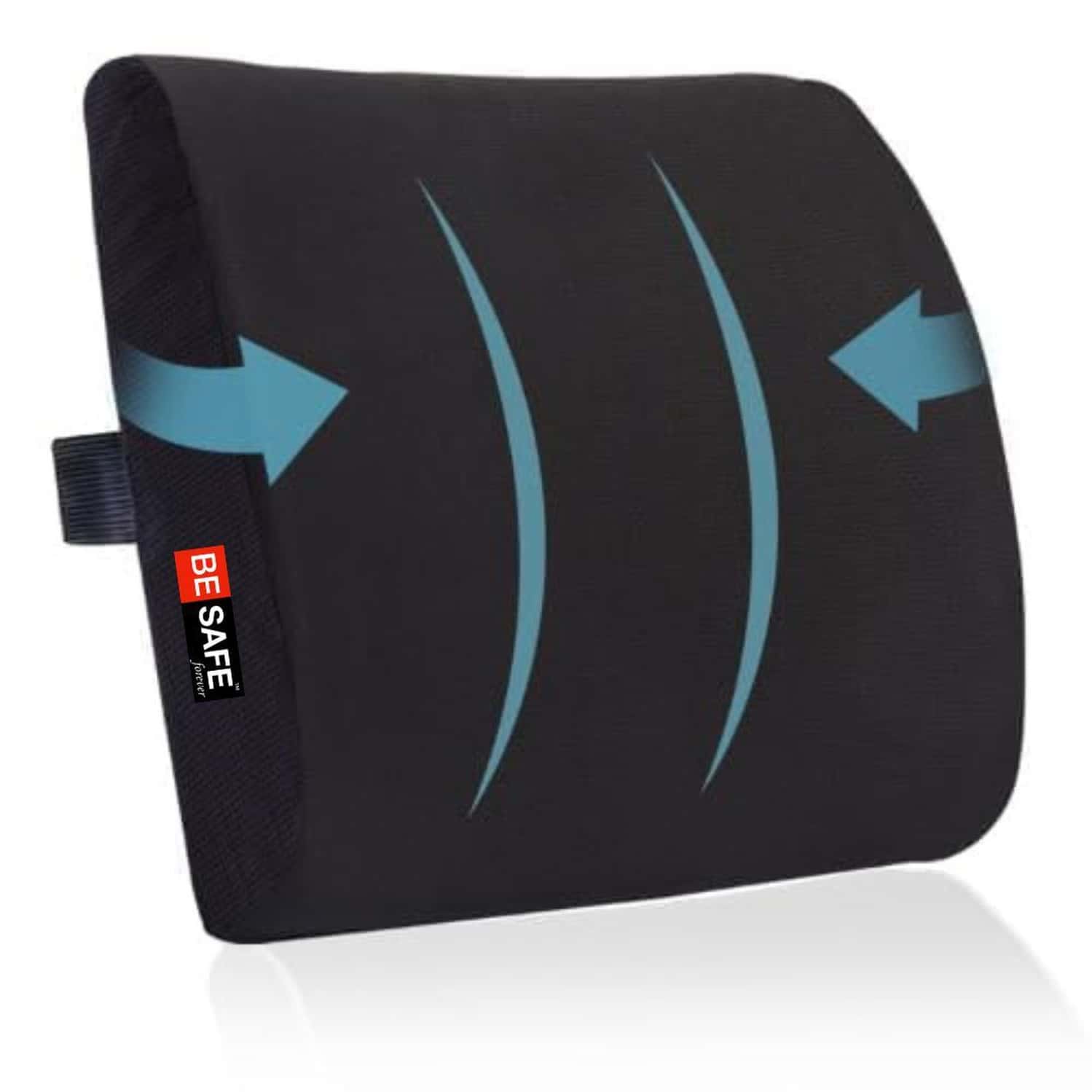 Besafe Forever Lumbar Support Half Backrest Compatible With Car Office Chair | Universal | Black