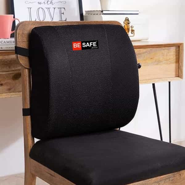 Besafe Forever Lumbar Support Half Backrest Compatible With Car Office Chair | Universal | Black