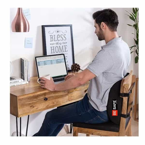 Besafe Forever Lumbar Support Half Backrest Compatible With Car Office Chair | Universal | Black