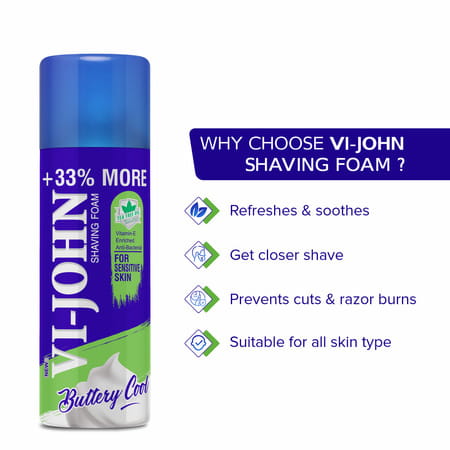 Vi-John Sensitive Skin Type Vitamin E Enriched Shaving Foam For Sensitive Skin-400ml