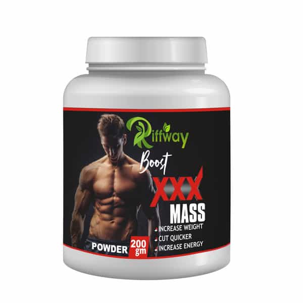 Riffway Boost Xxx Mass Weight Gain Powder | Promote Muscle Growth 100% Ayurvedic (1X200gm)