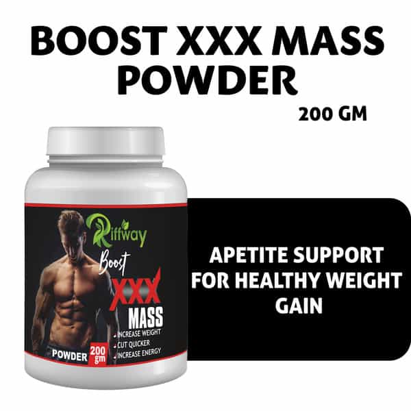 Riffway Boost Xxx Mass Weight Gain Powder | Promote Muscle Growth 100% Ayurvedic (1X200gm)