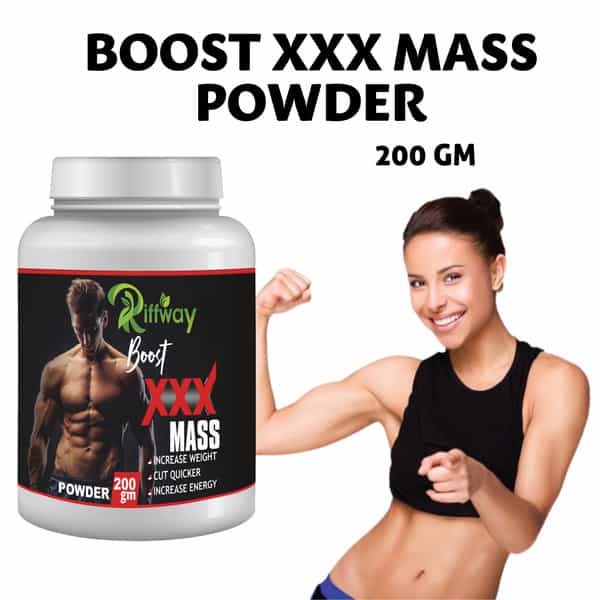 Riffway Boost Xxx Mass Weight Gain Powder | Promote Muscle Growth 100% Ayurvedic (1X200gm)