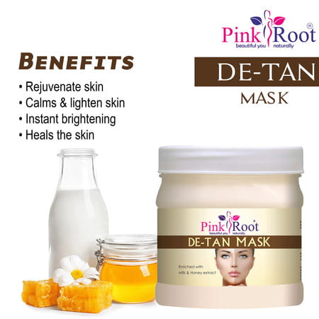 Pink Root De-Tan Mask Enriched With Milk & Honey Extract 500Gm