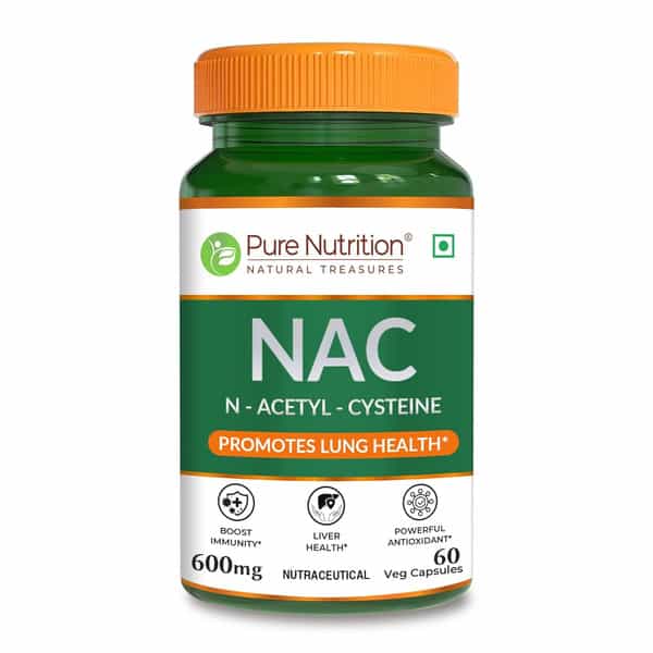 Pure Nutrition Nac 600Mg | 60 Veg Capsules