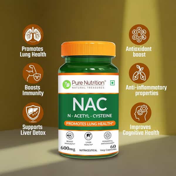 Pure Nutrition Nac 600Mg | 60 Veg Capsules