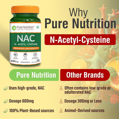 Pure Nutrition Nac 600mg | 60 Veg Capsules