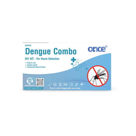 Once Rapid Dengue Combo Diy Home Detection Kit | Instant Blood Test | For In-Vitro Diagnostic Use