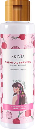 Skivia Onion Oil Shampoo With Reetha & Keratin - 100ml|Enhances Hair Texture|Stimulates Hair Growth