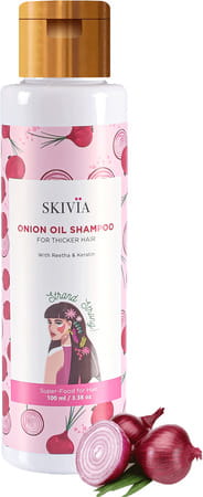 Skivia Onion Oil Shampoo With Reetha & Keratin - 100ml|Enhances Hair Texture|Stimulates Hair Growth
