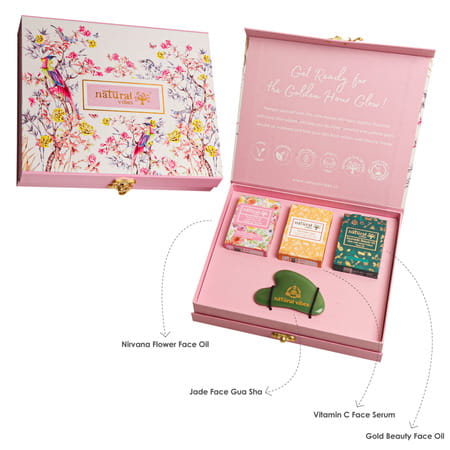 Natural Vibes Glow Getter Gift Set With Jade Gua Sha | Face Serum & Face Oils