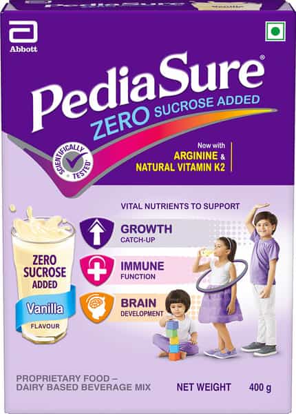 Pediasure Zero Sugar Complete Balanced Nutrition To Help Kids Grow Vanilla 400G