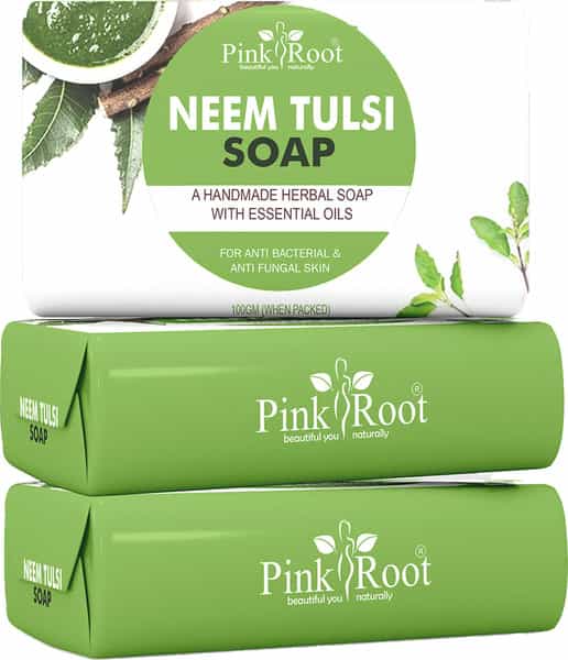 Pink Root Neem Tulsi Handmade Soap 100Gm (Pack Of 3)