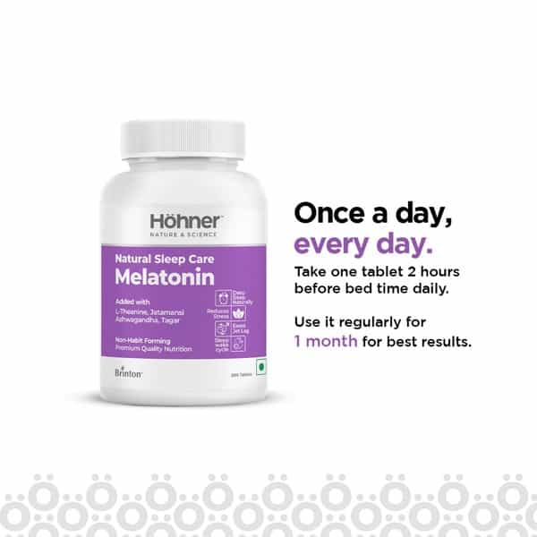 Hohner Natural Sleep Care Melatonin With Calming Phyto-Actives Non-Habit Forming - 30 Tablets