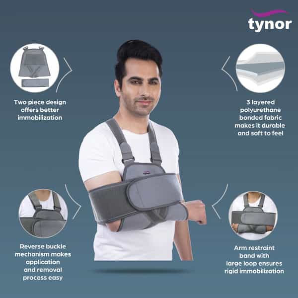 Tynor Universal Shoulder Immobiliser Grey Child 1 Unit