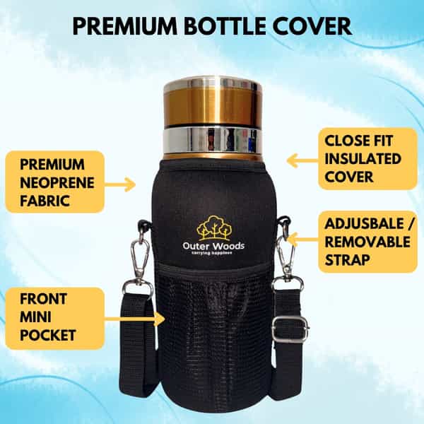 Outer Woods Insulin Cooler Bottle Case With 8 Mini Ice Gel Packs | 20+ Hrs Cooling | Medium - Golden