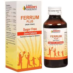 Baksons Homoeopathy Ferrum Plus Iron Tonic Sugar Free 115 Ml