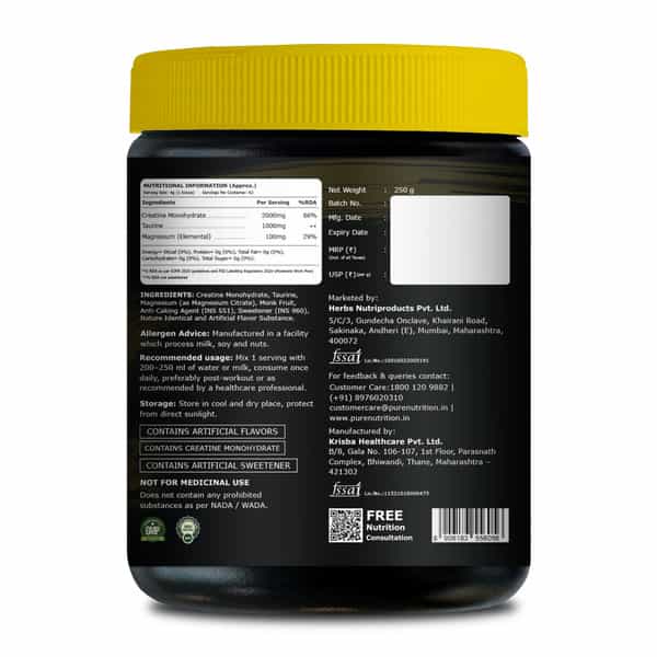 Pure Nutrition Nxtshift Creatine Monohydrate Powder - 250G (Orange)