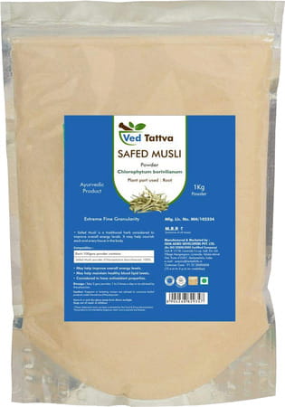 Ved Tattva Safed Musli Powder - 1 Kg Pure Natural Chlorophytum Borivilianum Powder