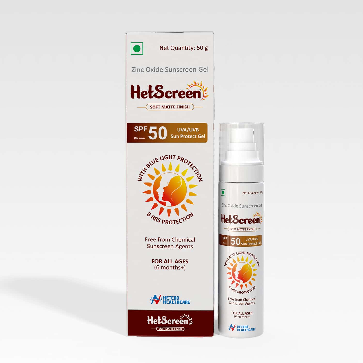 Hetscreen Sunscreen Gel | Spf 50 Pa+++ | 150 Gm