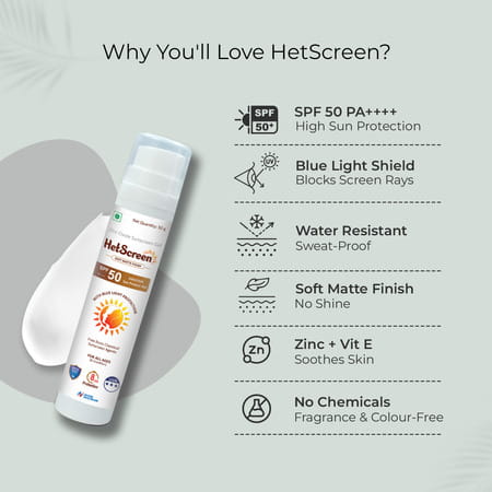 Hetscreen Sunscreen Gel | Spf 50 Pa+++ | 50 Gm