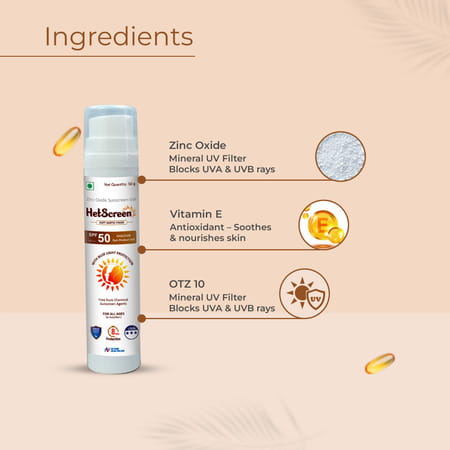 Hetscreen Sunscreen Gel | Spf 50 Pa+++ | 50 Gm
