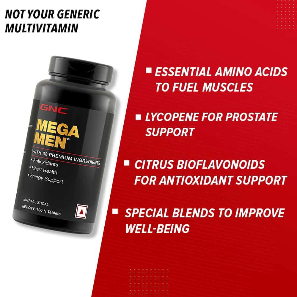 Buy GNC MEGA MEN MULTIVITAMIN FOR MEN 38 PREMIUM INGREDIENTS 120