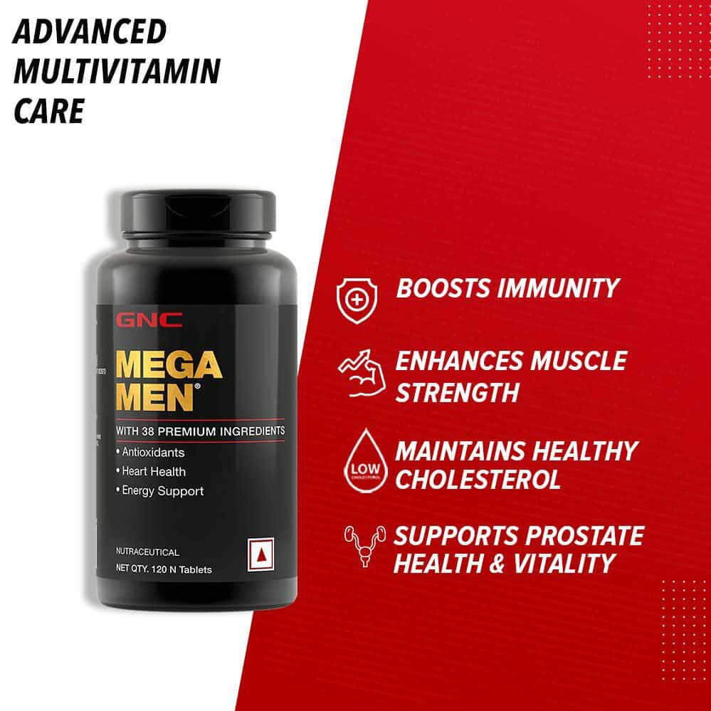 Buy GNC MEGA MEN MULTIVITAMIN FOR MEN 38 PREMIUM INGREDIENTS 120