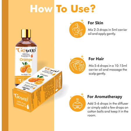 Pack Of 2 Orange Essential Oil & Onion Seed Carrier Oil - 100% Natural Therapeutic Cold Pressed