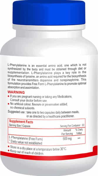 Healthvit L-Phenylalanine 550 Mg - 60 Capsules