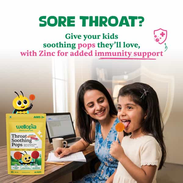Wellopia Kids Throat Soothing Mixed Pops Ages 2+ Natural Sore Throat & Cough Relief 10 Pops