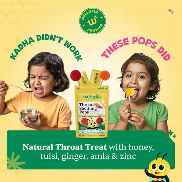 Wellopia Kids Throat Soothing Mixed Pops Ages 2+ Natural Sore Throat & Cough Relief 10 Pops
