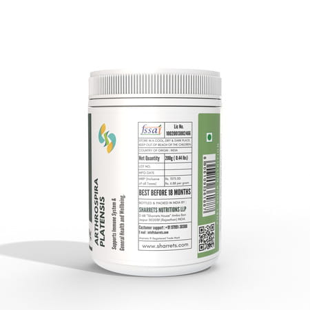 Sharrets Organic Spirulina Powder For Hair | Skin | Immunity - No Preservatives | Halal Certified
