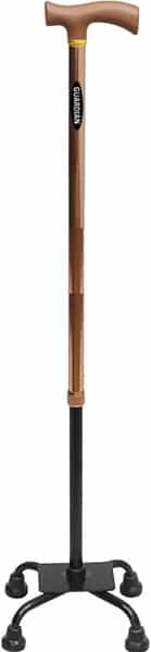 Guardian Walking Stick 4 Leg For Patients | Adjustable | Aluminum | Bronze